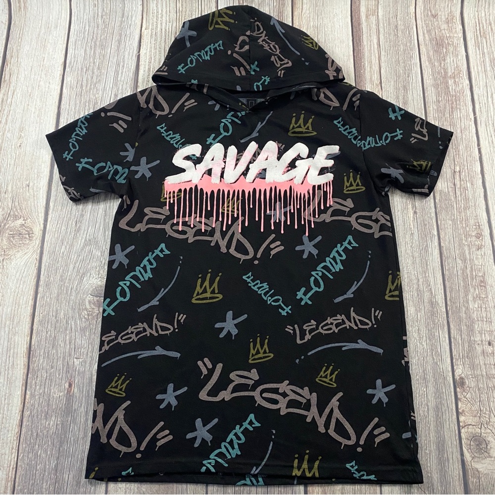Launder Bailey Apparel T Shirt Hoodie Hustle Savage Mens Size M Short Sleeve